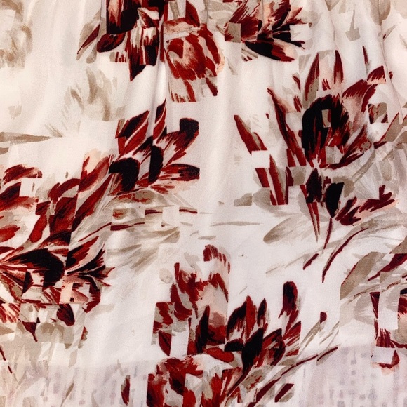 White House/Black Market Floral Cold Shoulder Midi Dress Off WHT/BUR Size 4 - Picture 8 of 11